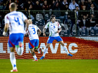 Italy midfielder Sandro Tonali scores the 0-1 and celebrates the goal during the match between Belgium and Italy at the King Baudouin Stadiu...