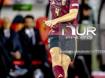 Belgium defender Wout Faes plays during the match between Belgium and Italy at the King Baudouin Stadium for the UEFA Nations League - Leagu...