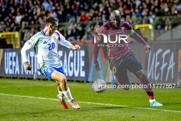 Belgium forward Romelu Lukaku plays during the match between Belgium and Italy at the King Baudouin Stadium for the UEFA Nations League - Le...