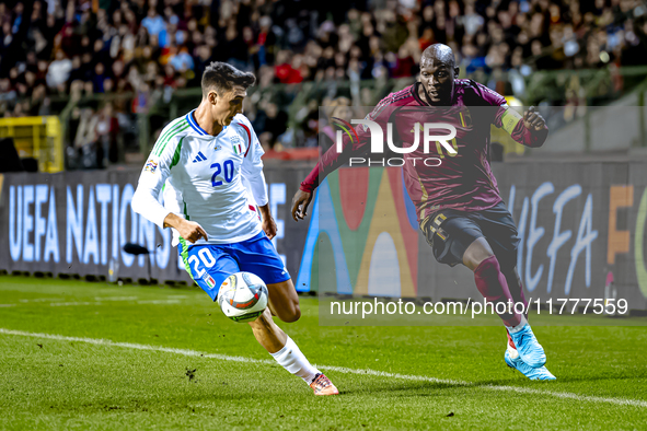 Belgium forward Romelu Lukaku plays during the match between Belgium and Italy at the King Baudouin Stadium for the UEFA Nations League - Le...