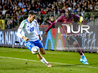 Belgium forward Romelu Lukaku plays during the match between Belgium and Italy at the King Baudouin Stadium for the UEFA Nations League - Le...