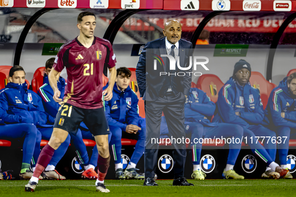 Italy trainer Luciano Spalletti is present during the match between Belgium and Italy at the King Baudouin Stadium for the UEFA Nations Leag...