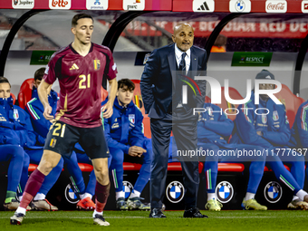 Italy trainer Luciano Spalletti is present during the match between Belgium and Italy at the King Baudouin Stadium for the UEFA Nations Leag...