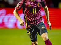 Belgium midfielder Leandro Trossard plays during the match between Belgium and Italy at the King Baudouin Stadium for the UEFA Nations Leagu...