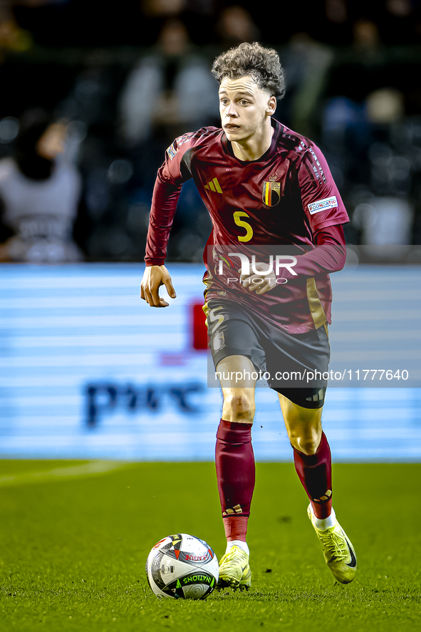 Belgium midfielder Maxim de Cuyper plays during the match between Belgium and Italy at the King Baudouin Stadium for the UEFA Nations League...