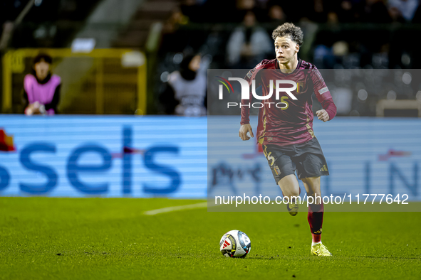 Belgium midfielder Maxim de Cuyper plays during the match between Belgium and Italy at the King Baudouin Stadium for the UEFA Nations League...