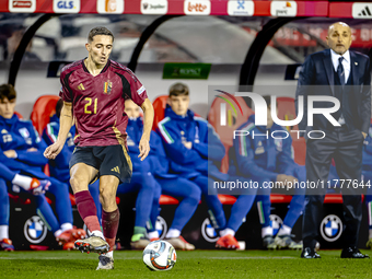 Belgium defender Timothy Castagne plays during the match between Belgium and Italy at the King Baudouin Stadium for the UEFA Nations League...