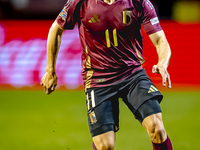 Belgium midfielder Leandro Trossard plays during the match between Belgium and Italy at the King Baudouin Stadium for the UEFA Nations Leagu...