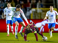 Italy defender Alessandro Bastoni and Belgium forward Romelu Lukaku play during the match between Belgium and Italy at the King Baudouin Sta...