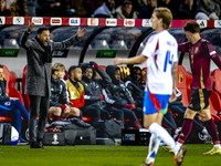 Belgium trainer Domenico Tedesco is present during the match between Belgium and Italy at the King Baudouin Stadium for the UEFA Nations Lea...