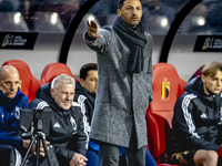 Belgium trainer Domenico Tedesco is present during the match between Belgium and Italy at the King Baudouin Stadium for the UEFA Nations Lea...