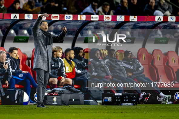 Belgium trainer Domenico Tedesco is present during the match between Belgium and Italy at the King Baudouin Stadium for the UEFA Nations Lea...