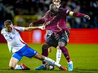 Italy defender Alessandro Buongiorno and Belgium forward Romelu Lukaku play during the match between Belgium and Italy at the King Baudouin...