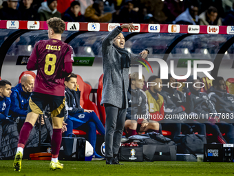 Belgium trainer Domenico Tedesco is present during the match between Belgium and Italy at the King Baudouin Stadium for the UEFA Nations Lea...