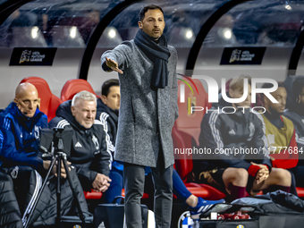 Belgium trainer Domenico Tedesco is present during the match between Belgium and Italy at the King Baudouin Stadium for the UEFA Nations Lea...