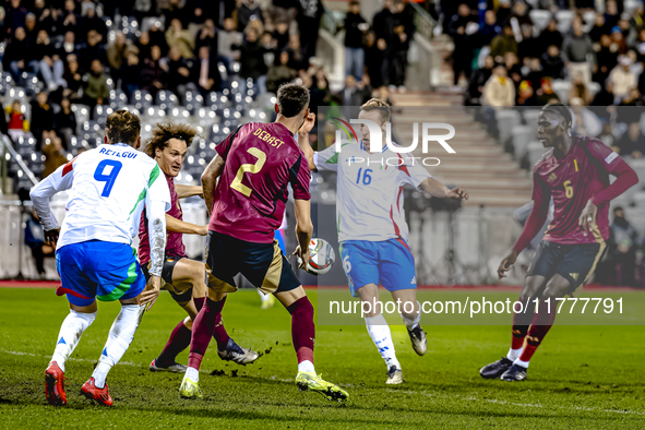 Italy midfielder Davide Frattesi plays during the match between Belgium and Italy at the King Baudouin Stadium for the UEFA Nations League -...