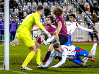 Belgium defender Arthur Theate and Italy defender Giovanni Di Lorenzo play during the match between Belgium and Italy at the King Baudouin S...