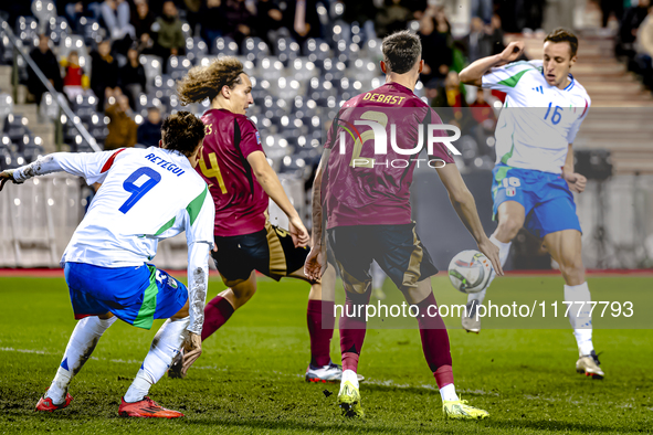 Italy midfielder Davide Frattesi plays during the match between Belgium and Italy at the King Baudouin Stadium for the UEFA Nations League -...