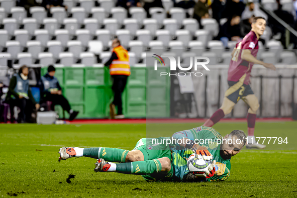 Italy goalkeeper Gianluigi Donnarumma plays during the match between Belgium and Italy at the King Baudouin Stadium for the UEFA Nations Lea...