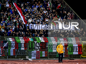 Supporters of Italy during the match between Belgium and Italy at the King Baudouin Stadium for the UEFA Nations League - League A - Group A...