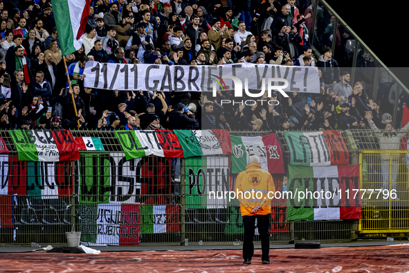 Supporters of Italy during the match between Belgium and Italy at the King Baudouin Stadium for the UEFA Nations League - League A - Group A...