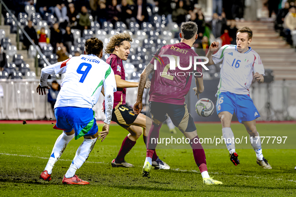 Italy midfielder Davide Frattesi plays during the match between Belgium and Italy at the King Baudouin Stadium for the UEFA Nations League -...