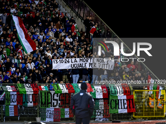 Supporters of Italy during the match between Belgium and Italy at the King Baudouin Stadium for the UEFA Nations League - League A - Group A...