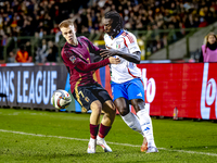 Belgium midfielder Arthur Vermeeren and Italy forward Moise Kean play during the match between Belgium and Italy at the King Baudouin Stadiu...