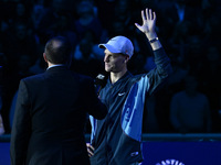 Jannik Sinner (ITA) wins against Daniil Medvedev (RUS) during day five of the Nitto ATP Finals 2024 at Inalpi Arena in Turin, Italy, on Nove...