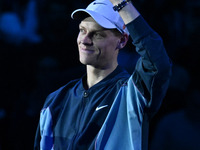 Jannik Sinner (ITA) wins against Daniil Medvedev (RUS) during day five of the Nitto ATP Finals 2024 at Inalpi Arena in Turin, Italy, on Nove...