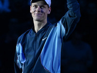 Jannik Sinner (ITA) wins against Daniil Medvedev (RUS) during day five of the Nitto ATP Finals 2024 at Inalpi Arena in Turin, Italy, on Nove...