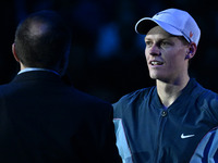 Jannik Sinner (ITA) wins against Daniil Medvedev (RUS) during day five of the Nitto ATP Finals 2024 at Inalpi Arena in Turin, Italy, on Nove...