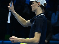 Jannik Sinner (ITA) wins against Daniil Medvedev (RUS) during day five of the Nitto ATP Finals 2024 at Inalpi Arena in Turin, Italy, on Nove...