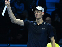 Jannik Sinner (ITA) wins against Daniil Medvedev (RUS) during day five of the Nitto ATP Finals 2024 at Inalpi Arena in Turin, Italy, on Nove...