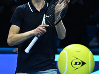 Jannik Sinner (ITA) wins against Daniil Medvedev (RUS) during day five of the Nitto ATP Finals 2024 at Inalpi Arena in Turin, Italy, on Nove...