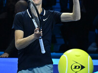 Jannik Sinner (ITA) wins against Daniil Medvedev (RUS) during day five of the Nitto ATP Finals 2024 at Inalpi Arena in Turin, Italy, on Nove...