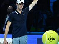 Jannik Sinner (ITA) wins against Daniil Medvedev (RUS) during day five of the Nitto ATP Finals 2024 at Inalpi Arena in Turin, Italy, on Nove...