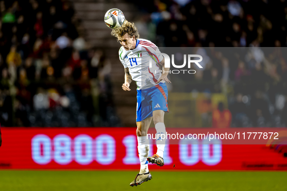 Italy defender Matteo Gabbia plays during the match between Belgium and Italy at the King Baudouin Stadium for the UEFA Nations League - Lea...