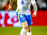 Italy midfielder Sandro Tonali plays during the match between Belgium and Italy at the King Baudouin Stadium for the UEFA Nations League - L...