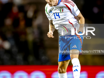 Italy defender Matteo Gabbia plays during the match between Belgium and Italy at the King Baudouin Stadium for the UEFA Nations League - Lea...