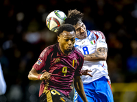 Belgium forward Lois Openda and Italy midfielder Sandro Tonali play during the match between Belgium and Italy at the King Baudouin Stadium...