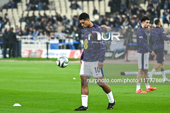 Jude Bellingham of England plays during the UEFA Nations League 2024/25 League B, Group B2 match between Greece and England at OAKA Stadium...