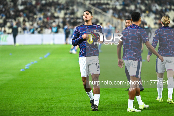 Jude Bellingham of England plays during the UEFA Nations League 2024/25 League B, Group B2 match between Greece and England at OAKA Stadium...