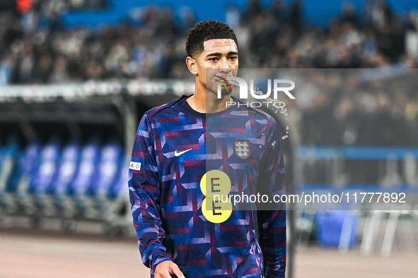 Jude Bellingham of England plays during the UEFA Nations League 2024/25 League B, Group B2 match between Greece and England at OAKA Stadium...