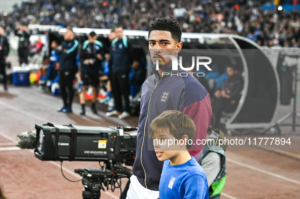 Jude Bellingham of England plays during the UEFA Nations League 2024/25 League B, Group B2 match between Greece and England at OAKA Stadium...