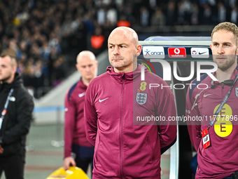 Coach Lee Carsley of England is present during the UEFA Nations League 2024/25 League B, Group B2 match between Greece and England at OAKA S...