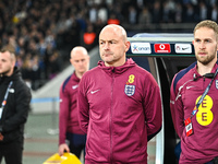 Coach Lee Carsley of England is present during the UEFA Nations League 2024/25 League B, Group B2 match between Greece and England at OAKA S...