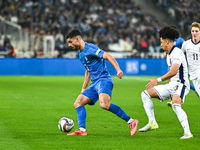 Giorgos Masouras of Greece plays during the UEFA Nations League 2024/25 League B, Group B2 match between Greece and England at OAKA Stadium...