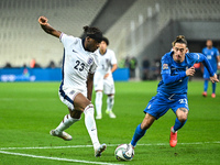 Noni Madueke of England plays during the UEFA Nations League 2024/25 League B, Group B2 match between Greece and England at OAKA Stadium in...