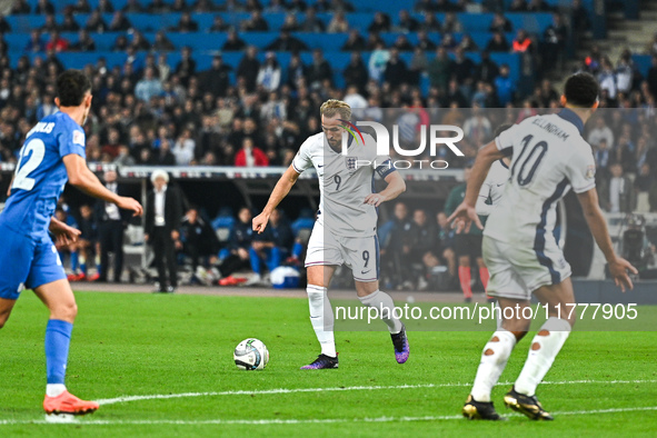 Harry Kane of England plays during the UEFA Nations League 2024/25 League B, Group B2 match between Greece and England at OAKA Stadium in At...